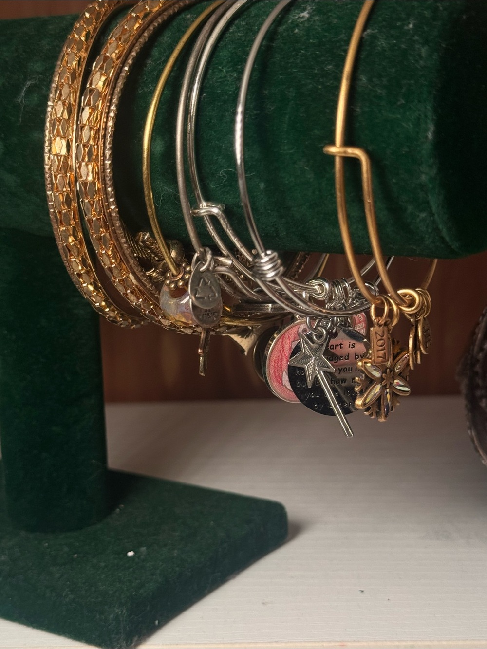 Alex and Ani Gold and Silver Charm Bangle Bracelet Bundle 9